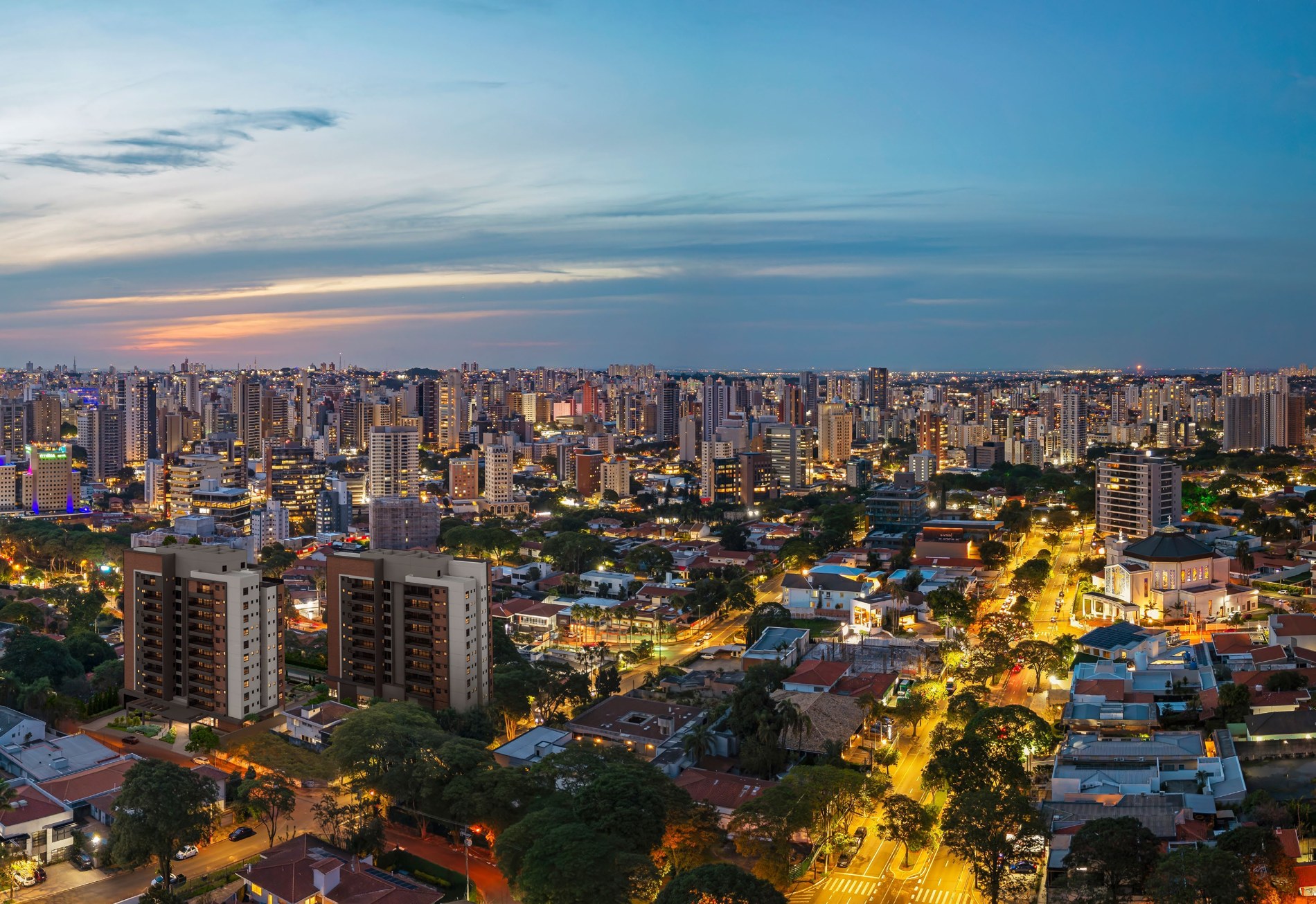 Vista aérea da região de Nova Campinas apresentada no book